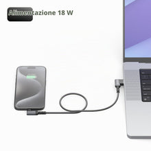 Carica l'immagine nel visualizzatore di Gallery, deleyCON 0,5m Cavo USB C Corto 2x Angolato 90° USB-A a USB-C Cavo di Ricarica e Dati per iPhone 17 16 15 Pro Max Air Gal