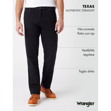 Carica l'immagine nel visualizzatore di Gallery, Wrangler Texas, Jeans Uomo, Black Overdye, 40W / 30L