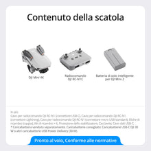 Carica l'immagine nel visualizzatore di Gallery, DJI Mini 4K, drone per adulti, fotocamera 4K HD, meno di 249 g, stabilizzatore 3 assi, trasmissione video 10 km, return automatico, resistenza al vento, 31 min di volo, C0, volo