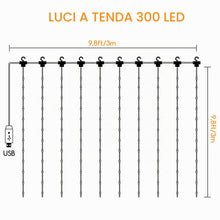 Carica l'immagine nel visualizzatore di Gallery, Jsdoin - Luci per tende, 3 m x 3 m, 300 LED, 8 modalità, telecomando con timer, luminosità regolabile, per camera da let