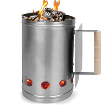 Carica l'immagine nel visualizzatore di Gallery, App Life ACCENDIFUOCO A Carbone con Manico di Sicurezza in Legno per Barbecue CIMINIERA di ACCENSIONE