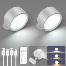 Carica l'immagine nel visualizzatore di Gallery, HOTUT Lampada da parete interni, 2 Pezzi Applique da Parete, Telecomando Controllo Touch 360° Ruotabile, 3 Modalità di C