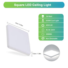 Carica l'immagine nel visualizzatore di Gallery, Comely Plafoniera LED Soffitto Quadrata, 36W Moderno Lampada da Soffitto