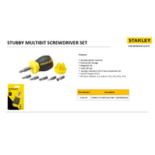 Carica l'immagine nel visualizzatore di Gallery, STANLEY Cacciavite a cricchetto multi-inserto Stubby, 6 inserti, 0-66-357