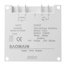 Carica l'immagine nel visualizzatore di Gallery, BAOMAIN CN101A Timer Digitale Settimanale LCD 12 V AC/DC 16 A, 17 Programmi