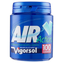 Carica l'immagine nel visualizzatore di Gallery, Vigorsol Air Action, Chewing Gum, Gusto Menta, Senza Zucchero, Senza Glutine, Barattolo da 100 Gomme da Masticare, Ideal