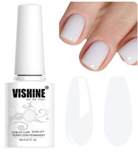 Carica l'immagine nel visualizzatore di Gallery, Vishine Smalto gel bianco latte – colore naturale nude traslucido per manicure francese – Soak Off UV Clear Coat per nai