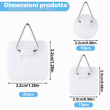 Carica l'immagine nel visualizzatore di Gallery, 40 Ganci Adesivi Per Quadri, 3 Forme, Senza Forare, Per Foto E Poster