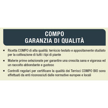 Carica l'immagine nel visualizzatore di Gallery, COMPO BIO Terriccio Universale, Per Piante Orticole, Aromatiche, Ornamentali e da Fiore, Consentito in Agricoltura Biolo