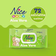 Carica l'immagine nel visualizzatore di Gallery, Nice Baby Aloe Vera Salviette per Cambio Pannolino, con Aloe Vera ad Effetto Idratante sulla Pelle, Dermatologicamente Testate, Confezione da 72 Salviette