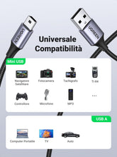 Carica l'immagine nel visualizzatore di Gallery, UGREEN Cavo USB A 2.0 a Mini B di Nylon Maschio (1M)