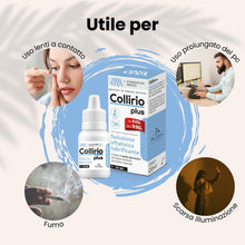 Carica l'immagine nel visualizzatore di Gallery, Sanavita Collirio Plus – Soluzione Oftalmica Lubrificante con 0,4% Acido Ialuronico – Dispositivo Medico CE – Idrata, Protegge e Lubrifica la Superficie Oculare – Flacone Multidose 10 ml