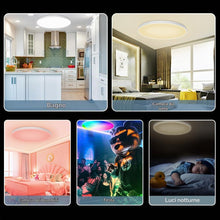 Carica l'immagine nel visualizzatore di Gallery, HOTUT Plafoniera LED Soffitto con RGB, Lampada con Telecomando e Controllo APP, Plafoniera Led Soffitto 24W, Plafoniera 