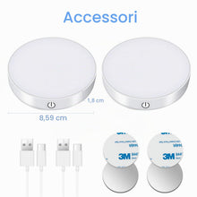 Carica l'immagine nel visualizzatore di Gallery, Ferswe luce armadio LED, 3000K ricaricabile con batteria grande da 1000 mAh, luci da attaccare per armadio, armadio, sca