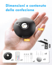 Carica l'immagine nel visualizzatore di Gallery, Gerbala Vetrina RGB Ricaricabile USB,Luci Led Senza Filo con Telecomando, Funzione Temporizzazione, 12 Multicolore, Luce
