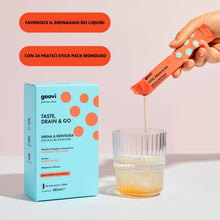 Carica l'immagine nel visualizzatore di Gallery, Goovi, Taste Drain &amp; Go, Integratore Alimentare Drenante con Magnesio e Potassio, Favorisce il Microcircolo, con Estratt