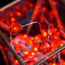 Carica l'immagine nel visualizzatore di Gallery, KATELUO Catena Luminosa a Forma di Cuore, 3 Metri Luci di Stringa di Cuore Lucine LED Decorative a Batteria, LED Stringa
