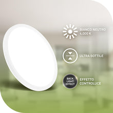Carica l'immagine nel visualizzatore di Gallery, BRILONER - Lampada soffitto LED, CEE A sorgente luminosa, 11,4 W 2400 lm, design ultrasottile, luce indiretta, pannello 