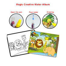 Carica l&#39;immagine nel visualizzatore di Gallery, Sipobuy Magic Water Drawing Book Libro da colorare Acqua Doodle con Magic Pen Painting Board per Bambini Istruzione Drawing Toy (Animal World)