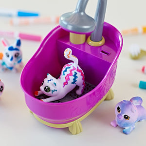 CRAYOLA Washimals Pets - Set Attività Colora Lava Ricolora con Cuccioli con Vasca da Bagno Funzionante, Cagnolini e Gattini, Ideale da Regalare, Età Consigliata: da 3 Anni