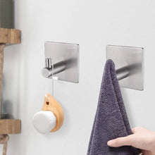 Carica l'immagine nel visualizzatore di Gallery, Ibergrif MK34251A - Ganci autoadesivi resistenti, per bagno o cucina, 4 pezzi, colore: argento