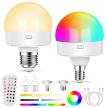 Carica l'immagine nel visualizzatore di Gallery, Lampadina ricaricabile, lampadina a batteria con telecomando, lampadina ricaricabile USB-C con batteria, 15 colori dimme