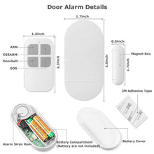Carica l'immagine nel visualizzatore di Gallery, GuDoQi Allarme Porta Casa Senza Fili, 130 dB Sirena, 2 Telecomandi, Magnetico, per Protezione Garage, Ingresso, Bambini,