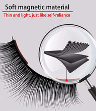 Carica l'immagine nel visualizzatore di Gallery, Ciglia magnetiche – 2 paia di ciglia magnetiche naturali – ciglia magnetiche 3D riutilizzabili senza eyeliner o colla – ciglia magnetiche con applicatore