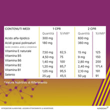 Carica l'immagine nel visualizzatore di Gallery, Alanerv, Integratore Alimentare di Acido Alfa-Lipoico e Acido Gamma-Linoleico, Vitamine e Selenio, per la Protezione del