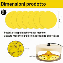 Carica l'immagine nel visualizzatore di Gallery, Trappola per pulci per interni, 30 Pezzi Ricarica per Trappola Antipulci, Dischi Adesivi Circolari da 18 cm di Diametro,