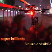 Carica l'immagine nel visualizzatore di Gallery, Set luci LED bici anteriore e posteriore ricaricabili USB IPX6