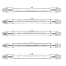 Carica l'immagine nel visualizzatore di Gallery, Tubo alogeno HaloLine, base R7S, lampada alogena T3, 230V, 230W = 300W, 118 mm, bianco caldo - 2800K (5 pezzi)