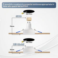Carica l'immagine nel visualizzatore di Gallery, KYOTECH Cornice Faretti da Incasso, Set da 4 230 V, impermeabili, IP44, colore Bianco, montaggio LED, rotondi, incasso 6