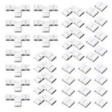 Carica l'immagine nel visualizzatore di Gallery, 40Pcs Connettori Striscia Led Set,Strisce luminose a forma L 2pin,Connettori a T,Connettori Senza fessure per strisce LE
