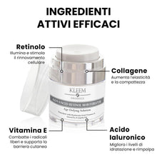 Carica l'immagine nel visualizzatore di Gallery, Crema Viso Antirughe Acido ialuronico con Retinolo e Collagene - Eletta Miglior Crema Antirughe Donna e Uomo per Rughe, Macchie Scure e Linee Sottili - 50ml