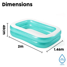 Carica l&#39;immagine nel visualizzatore di Gallery, Bestway 54005 Piscina per famiglie gonfiabile trasparente, 200 x 146 x 48 cm - verde