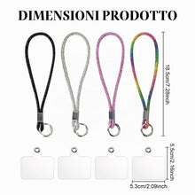 Carica l'immagine nel visualizzatore di Gallery, 4 Pezzi Cordino per Telefono Strass Cinturino per Telefono con Diamanti