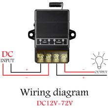 Carica l'immagine nel visualizzatore di Gallery, Interruttore di comando a distanza, DC 12V / 24V / 48V / 72V / 40A Rel¨¨ Interruttore a distanza per allarmi antifurto, Sistemi di sicurezza Porta a rulli Lind, Barriere a portale ecc. (black)¡­