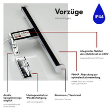 Carica l'immagine nel visualizzatore di Gallery, Lampada per specchio a LED 600 mm Lampada a sospensione 230V Lampada Bagno cromata, selezione: 600 mm, bianco neutro