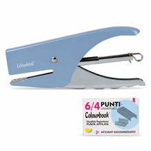 Carica l'immagine nel visualizzatore di Gallery, Colourbook Kit Cucitrice a Pinza Ufficio con Punti 6/4 Azzurro Avion