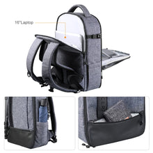 Carica l'immagine nel visualizzatore di Gallery, K&amp;F Concept Zaino per Fotocamera Professionale, Borsa Fotocamera Impermeabile, Zaino Fotocamera di Grande Capacità