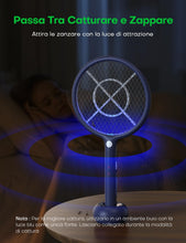 Carica l'immagine nel visualizzatore di Gallery, AROEVE Racchetta Zanzare Elettrica 2-in-1 Lampada Antizanzare 4000V 1200mAh