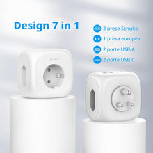 Carica l'immagine nel visualizzatore di Gallery, Adattatore da Viaggio JSVER per India con 4 porte USB,Adattatore cubo con presa indiana,adattatore da viaggio di tipo D 