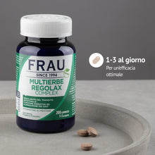 Carica l'immagine nel visualizzatore di Gallery, FRAU Multierbe Regolax Complex 200 Compresse da 500 mg, Integratore Alimentare Regolarità Transito Intestinale, Lassativ
