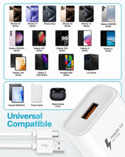 Carica l'immagine nel visualizzatore di Gallery, Caricatore USB 18W con Cavo Type-C 2M per Samsung Galaxy A15/A53/A13/A14/A12/S10/S9/A32/A21S/A04/S23/S24/S25/S26,Xiaomi,