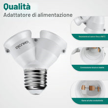 Carica l'immagine nel visualizzatore di Gallery, DiCUNO E27 2 en 1 Socket adattatore splitter, Splitter a Y, 6 Pezzi