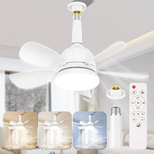 Carica l'immagine nel visualizzatore di Gallery, Ventilatore Lampadario da Soffitto 5 Pale 18'' LED Dimmerabile Ventilatori da Soffitto Silenziosi con Telecomando e Luce