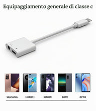 Carica l'immagine nel visualizzatore di Gallery, Adattatore USB C a Jack Auricolare Cavo(2 in 1) Auricolare 3.5mm Audio Cuffia Caricabatterie USB-C Compatibile per Samsu