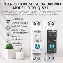 Carica l'immagine nel visualizzatore di Gallery, Interruttore su Guida DIN Interruttore Smart WIFI Telecomando per Telefono Cellulare Senza Fili 4 Modalità di Temporizza