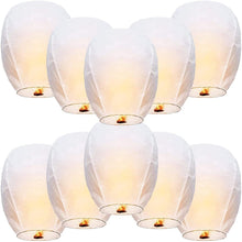 Carica l'immagine nel visualizzatore di Gallery, Ediesi, Lanterne Cinesi Volanti, 10 Pezzi, 100% Biodegradabile, di Carta, Bianco, Sky Lanterns, con un Pennarello per Scrivere i Desideri